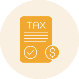 Tax document icon with dollar symbol