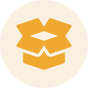 Packaging logo design in orange and beige